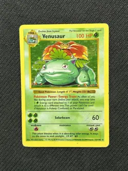 Venusaur 15/102 Shadowless Base Set Holo Rare Pokemon Card - Image 1