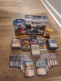 Magic the Gathering Lot w/ FOILS & RARES! (NO DUPES) + BOOSTERS + 4 DECKS - Image 1