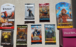 Magic the Gathering MTG Sealed Booster Packs Lot (7) - w/Deck Box + Basic Lands - Image 1