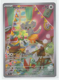 2024 Pokemon SV Temporal Forces TEF EN Minccino #182/162 NM-MT - Image 1