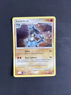 Pokemon TCG Lucario 6/130 Diamond & Pearl Cosmo Holo Rare 2007 - LP - Image 1