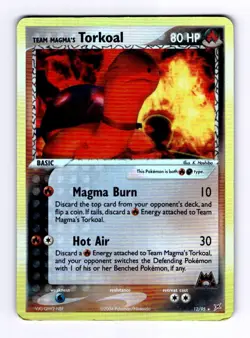 Team Magma's Torkoal Team Magma vs Team Aqua #12 (2004) Reverse Holo LP Pokemon - Image 1
