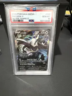 2022 POKEMON SWORD & SHIELD SILVER TEMPEST #186 FULL ART/LUGIA V PSA 10 - Image 1