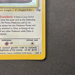 Ditto [Holo Rare] #3/62 and 18/62 | 1999 Pokemon Fossil (MP) - Image 3