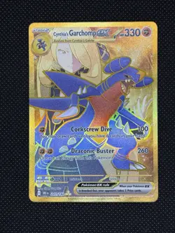 Pokemon TCG CYNTHIA’S GARCHOMP EX 241/182 SV Destined Rivals Gold Hyper Rare - Image 1