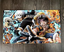 O-P OPCG TCG CCG Play Pad Luffy and Law Playmat Trading Card Game Mat Free Bag - Image 1