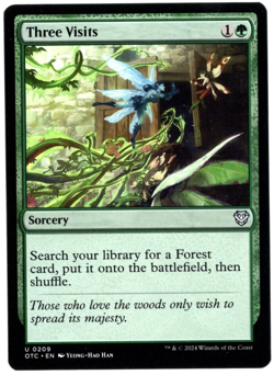 Three Visits 0209 Non Foil Uncommon Outlaws of Thunder Junction MTG NM - Image 1