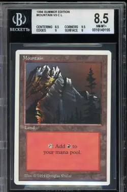 BGS 8.5 Summer Magic Mountain {Red Sky} ~ Vintage MTG/Magic ~ w/9.5 SUB - Image 1
