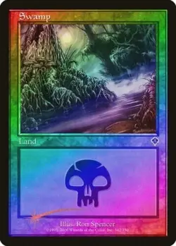 MTG magic cards 1x Swamp (342) - Foil Invasion Light Play, English - Image 1