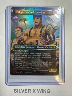 Wakka, Devoted Guardian Borderless Chocobo Track Foil x1, MTG, FIC, NM - Image 1