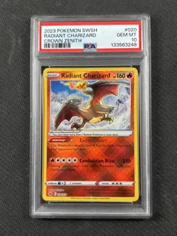 Pokemon TCG Radiant Charizard 020/159 Crown Zenith PSA 10 - Image 1