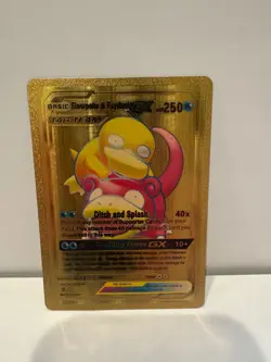 Pokemon Slowpoke & Psyduck TAG TEAM GX Gold Foil Art Collectors Item - Image 1