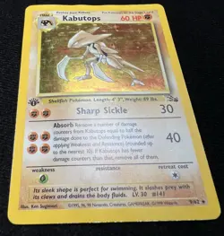 Kabutops 9/62 Fossil 1st Edition Holo Pokemon TCG Card - HP - Image 4