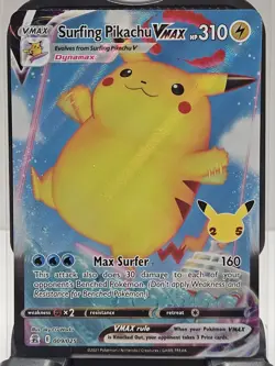 Pokemon Surfing Pikachu VMAX ⭐ 009/025 Holo Rare VMAX Celebrations 2021 NM - Image 3