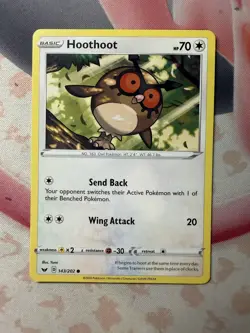 Hoothoot Common SWSH01: Sword & Shield Base Set 143/202 NM English Pokemon Card - Image 1