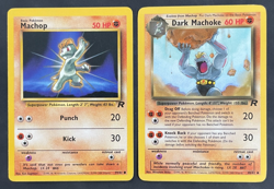 Dark Machoke & Machop Pokemon TEAM ROCKET WOTC TCG 40/82 59/82 Moderately Played - Image 1