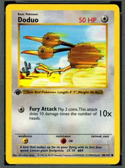 1999 Pokemon DODUO Base Set 1ST EDITION Misprint INK ERROR Card 48/102 - PSA 8 - Image 4