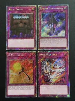 2025 YUGIOH RA04 PLATINUM SECRET RARE ROYAL DECREE NM BONUS SET - Image 1