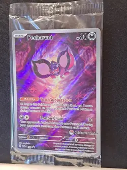 Pecharunt SVP129 Pokemon Center Stamped Black Star Promo Card SEALED - Image 1