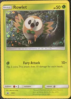Rowlet Sun & Moon SM01 Holo Promo - Pokemon Card - Image 1