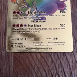 Charizard VStar Gold Rainbow Foil Fan Art Vinyl Pokemon Collector Card 174/172 - Image 3