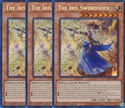 Yugioh - The Iris Swordsoul x 3 - 1st Edition Secret Rare LP - Free Holo Card - Image 1