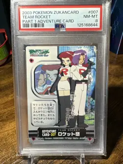 2003 Pokemon Zukancard Part 1 Adventure Card #007 Team Rocket PSA 8 - Image 1