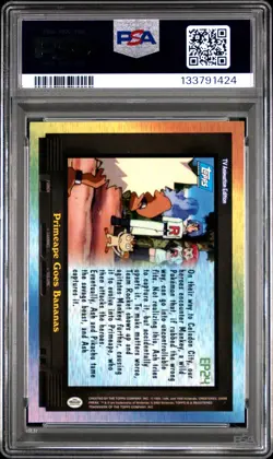 2000 TOPPS POKEMON TV ANIMATION SER 2 EPISODE CARDS PRIMEAPE GOES BANANAS PSA 9 - Image 2