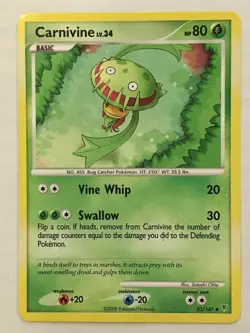 Pokemon Card Carnivine LV. 34 - 2009 Platinum-Supreme Victors 53/147 Uncommon - Image 1