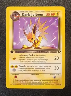 Dark Jolteon Pokemon Card First Edition Team Rocket 38/82 - Image 1