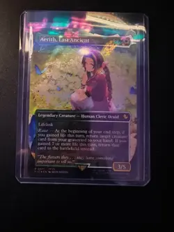 Aerith, Last Ancient Borderless Final Fantasy Magic Chocobo Track Foil NM MTG - Image 1