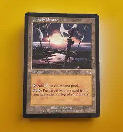 Unholy Grotto NM Onslaught MTG Magic the Gathering Rare Land (327/350) - Image 1