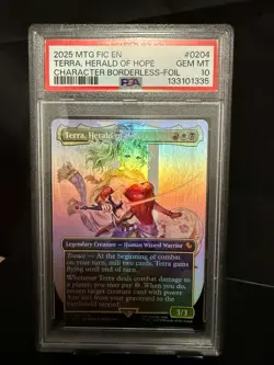 2025 MTG FF COMMANDER CHARACTER BORDERLESS-FOIL TERRA, HERALD OF HOPE PSA 10 - Image 1