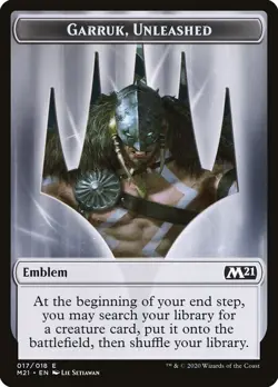 1x - Garruk, Unleashed Emblem - #17 - Magic Core Set 2021 - NM MTG - Image 1