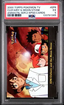 2000 TOPPS POKEMON TV ANIMATION SERIES 2 #EP6 CLEFAIRY AND THE MOON STONE PSA 5 - Image 1