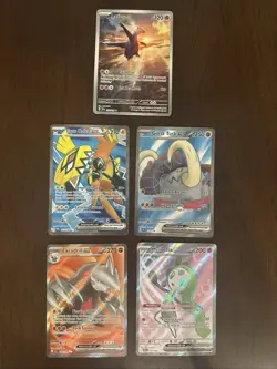 Pokemon TCG Latios 203/191 Sv08: Surging Sparks Holo + 4 full arts 5 total cards - Image 1