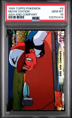 1999 TOPPS POKEMON THE MOVIE EDITION ASH & COMPANY #9 MOVIE EDITION PSA 10 - Image 1