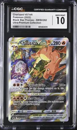 Pokemon TCG CGC GEM MINT 10 Charizard VSTAR SWSH262 UPC Promo Alternate Full Art - Image 1