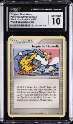 2006 POKEMON GERMAN #036 TROPICAL TIDAL WAVE CGC 10 GEM MINT - Image 1