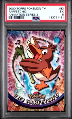 2000 TOPPS POKEMON TV ANIMATION SERIES 2 #83 FARFETCH'D PSA 5 - Image 1