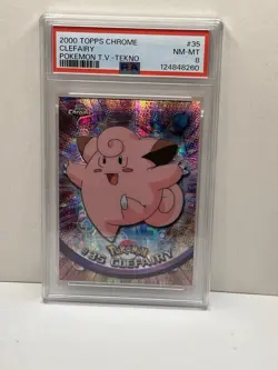 2000 TOPPS CHROME CLEFAIRY POKEMON T.V. TEKNO T.V. #35 PSA 8 NEAR MINT RARE - Image 1