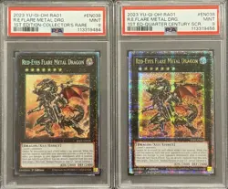 2023 PSA 9 YUGIOH RA01 COLLECTORS & QCR SECRET RARE RED EYES FLARE METAL DRAGON - Image 1