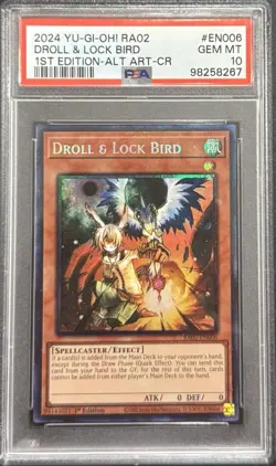 2024 PSA 10 YUGIOH RA02 COLLECTORS RARE DROLL & LOCK BIRD 💫 - Image 1