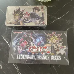 Legendary Dragon Decks YU GI OH Konami w/ 25th Anniversary Tin - Image 1