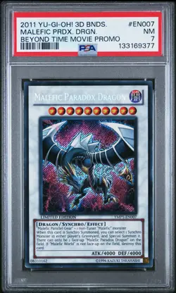 2011 YU-GI-OH! 3D BONDS BEYOND TIME MOVIE PROMO MALEFIC PARADOX DRAGON PSA 7 - Image 1