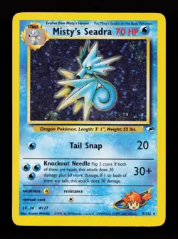 Misty's Seadra 9/132 Holo Rare Gym Heroes Pokemon Card - Image 1