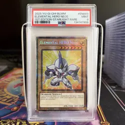 PSA 9 1st Ed Starlight Rare Elemental Hero Neos 2025 BLMM-EN003 Yugioh Card - Image 1