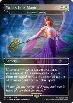 Yuna's Holy Magic - Prismatic Ending (Rainbow Foil) -Foil Medium Play MTG - Image 1