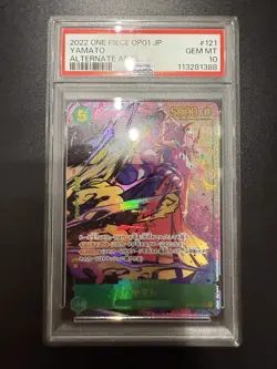 PSA 10 Yamato OP01-121 SEC ALT ART 2022 ONE PIECE CARD GAME JAPANESE - Image 1