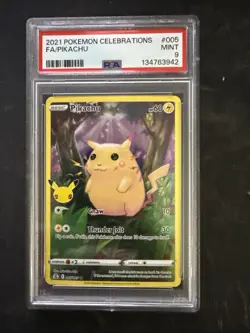 Pokemon Pikachu TCG Holo Rare Card Celebrations 005/025 PSA 9 Mint 2021 25th - Image 1